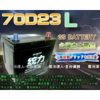 在飛比找蝦皮購物優惠-【電池達人】杰士 GS 統力電池 70D23L 電瓶適用55