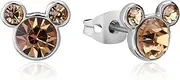 [Disney] Women's MickeY NOV Birthstone earrings Stud Earrings, Silver, 1CM