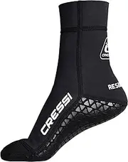 CRESSI Resilient Pro Neoprene Socks 3mm - Unisex Neopren Füßlinge, Schwarz, 3mm Doppelbeschichtung, mit Rutschfestes Gummisohle, Tauchen, Apnoe, Schnorcheln und andere Wassersportarten