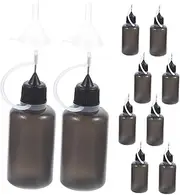 Amosfun 10Pcs Reusable Tip Bottles Applicator Glue Bottles with Funnel for Precise Application Crafts Repairs and Household Projects
