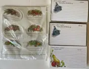 Vtg CURRENT Here’s What’s Cookin' Vegetable Stove RECIPE CARD + Fruit Jar Labels