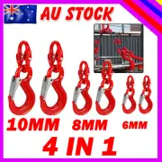 2X6/8/10mm Hammerlock Eye Sling Hook Safety Chain Caravan Trailer Connect Extend