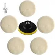 7 Pcs 3 Inch Wool Polisher Buffing Wheel Small Buffing Pads for Drill Buffer Att