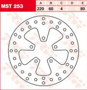 TRW Lucas Brake disc MST253, rigid
