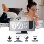 Digital Projector Projection Snooze Dual Alarm Clock FM Radio Timer USB 7.5" LED