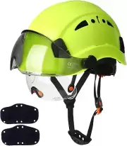 Safety Helmet with Build-in Visor Bluetooth Ear Muffs Hard Hat with Visor Adj...