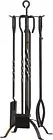 New 5 Pieces Fireplace Tools Set Wrought Iron Indoor Outdoor Fire Place Tool...