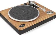 House of Marley Stir It Up Wireless Bluetooth Turntable - Sustainably Crafted Bamboo Record Player, Recycled Rewind Fabric, USB to PC/MAC Recording, Dust Cover - Bamboo/Black Amazon Exclusive