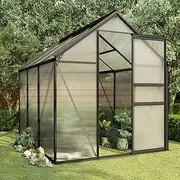 Greenhouse Anthracite Aluminium 3.61 m,Green Plant Greenhouse: UV Resistant, Thermally Insulated, for Hobby Gardening Gardening