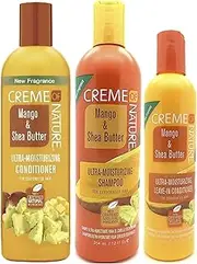 Creme of Nature Mango and Shea Butter Ultra Moisturizing Conditioner, Shampoo & Leave-In Conditioner (Set of 3)