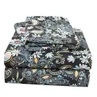 Black Paisley Floral Printed Sheet Set Size, 4 Piece Soft Queen Paisley 1