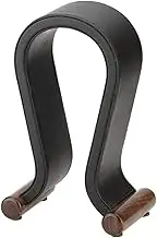 Headphone Stand Universal Gaming Headset Stand PU Leather Wood Headphone Holder Desk Disply Shelf Headset Holder ( Color : Black , Size : 15*12*25.5cm )