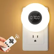 Bathroom Clock 2 PACK,10 Levels Dimmable+3 Light Colors+Remote Aora Night