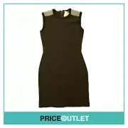 Paco Rabanne - Black Dress with Silver Chainmail Shoulder Detail - Size 38 - BRA