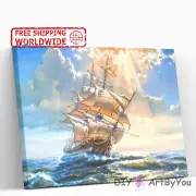 Paint By Numbers Kit Ship Sea Ocean Painting Oil Adult Art Beginner Framed DIY