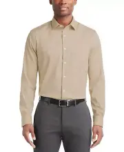 VAN HEUSEN Men's Stain Shield Regular Fit Shirt, Buff, XL