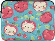Laptop Sleeve Case 13-14 Inch Computer Cases for Laptop Cartoon Red Personalized Green Leaves Computer Case with Zipper for Laptop Computer