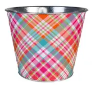 Springtime Plaid Pattern Planter