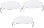 PEPLAYTAL 3pcs Food Storage Rack for Microwave Steamer Round Design Kitchen Cooking Organizer Efficient Space Utilization for Household Meal Preparation