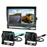 9" IPS Split SD DVR Monitor+ 2x 4Pin AHD 1080P Front Car Rear View Backup Camera