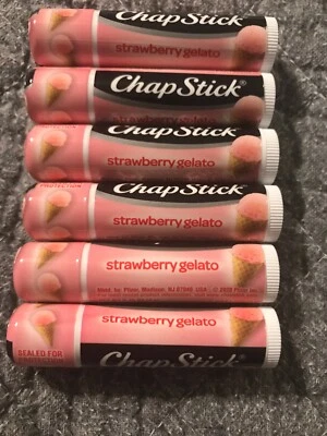 Lot of 6 STRAWBERRY GELATO,Chapstick Lip Balm -