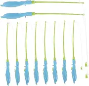 DRESSOOS 10pcs Fishing Rod Fishing Poles for Educational Play for Kindergartens Playgrounds Charming Cartoon Designs for Engaging Learning Activities