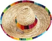 Parliky 1PC Mini Woven Sun Hat for Pets Mexican Sombrero Cap for Dogs and Cats Stylish Accessory Safe Natural Material for Photos and
