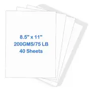 White Cardstock&#65292;40 Sheets Heavy Cardstock, 8.5" x 11" Thick Printable Car