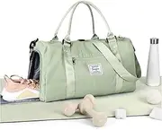 Women's Sports Duffel Bag, Sports Bag with Shoe Compartment & Wet Compartment, Waterproof Overnight Bag, Lightweight Sports Bag, Hand Luggage Bag for Men, Weekend Training, Yoga, Hiking
