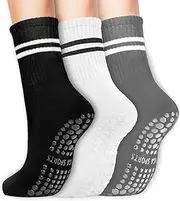 [viiotu] Pilates Socks Women with Grips, Reformer Pilates Grip Socks, Non Slip Yoga Socks for Gym, Dance, Work Out