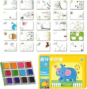 Sponge Finger Painting Kit, With 12/24 Colors Ink Pad, Toddler Fingers Paint Set, Funny Toddler Fingers Paint Set, For Craft Art Card Making