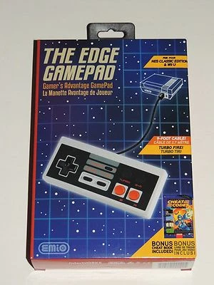 THE EDGE GAMEPAD FOR NES CLASSIC EDITION & WII U CONSOLE *BONUS CHEAT BOOK!*