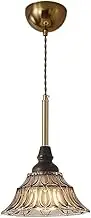 CJLWSLCO Vintage Glass Pendant Light Fixture Modern Adjustable Chandelier Hanging Light for Dining Room Kitchen Bedroom Hallway Island Farmhouse Chandelier Indoor Adjustable Height E27 Base Hanging Li