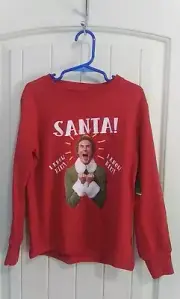 ELF Kids Red Will Ferrell T-shirt Size 6 "Santa I Know Him! New With Tags