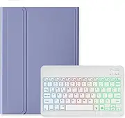 Backlit Keyboard Case for Xiaomi Redmi Pad SE 11 inch Case with Keyboard Backlight Detachable Keyboard Cute Candy Color Case,PurpleGray+White