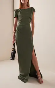 [Del Core] Asymmetric Satin Maxi Dress