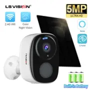 WIFI Solar/Battery Powered Security Camera 2K HD IP Cam PIR Motion Detection