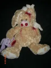 Large 24" Plush Evil Zombie Bunny Rabbit Brood Bloody Easter Horror Prop