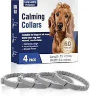Calming Collar for Dogs, 4 Packs Dog Calming Collar, Pheromone Collar for Dogs, Relief Anxiety Stress Separation, Lasts 60 Days, 25 Inches Size Flexible Adjustable, for All Small Medium and Large Dog