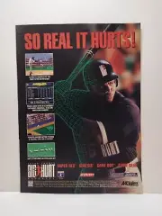 Big Hurt Print Ad Magazine Poster Vintage Official Video Game Art 1995 NES Sega