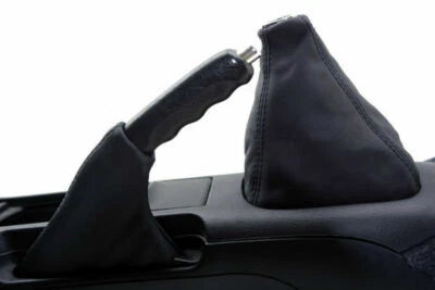Manual & E Brake Boot Set Synthetic Leather for Honda Prelude 97-01 Black
