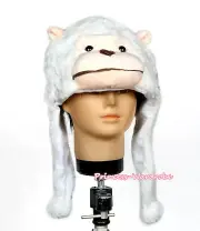 Halloween Party White Gorilla Monkey Warm Hat Head Unisex Animal Costume