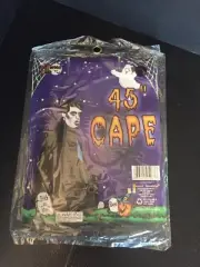 H2) VAMPIRE 45'' MASQUERADE CAPE BLACK GREAT HaLLoWeeN THeaTRe NIP
