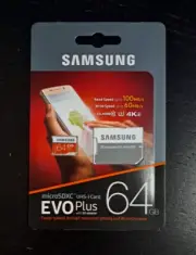 BRAND NEW Samsung 64GB MicroSD Micro SDXC UHS-I EVO Plus Card with SD Adapter