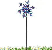 Wind Spinners Outdoor - Garden Wind Spinners,Pinwheel Decor Sculpture Butterfly Design Chimes with Stake for Porch Decorations Landscape Patio