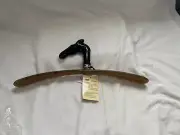 Oerre Recalcati Italy Lucite Black Horse Head Amber Clothes Hanger New with tags