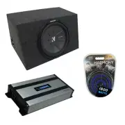 Car Stereo Hatchback Sealed Single 10" Kicker CompR CWR10 Sub Box HA-A800.1 Amp