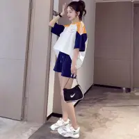 在飛比找樂天市場購物網優惠-運動服套裝/跑步服/休閒服 運動套裝女夏學生韓版寬鬆中考短褲