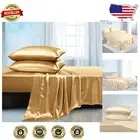 Skin-Friendly Camel Gold Satin King Sheet Set - 4 Pieces for Tailored Comfort