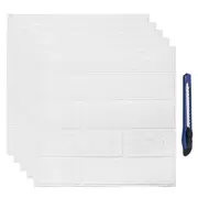 3D Wall Panels Peel and Stick, 30pcs Foam Brick Wallpapers (White Tile)
